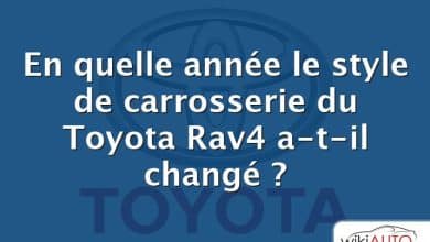 En quelle année le style de carrosserie du Toyota Rav4 a-t-il changé ?